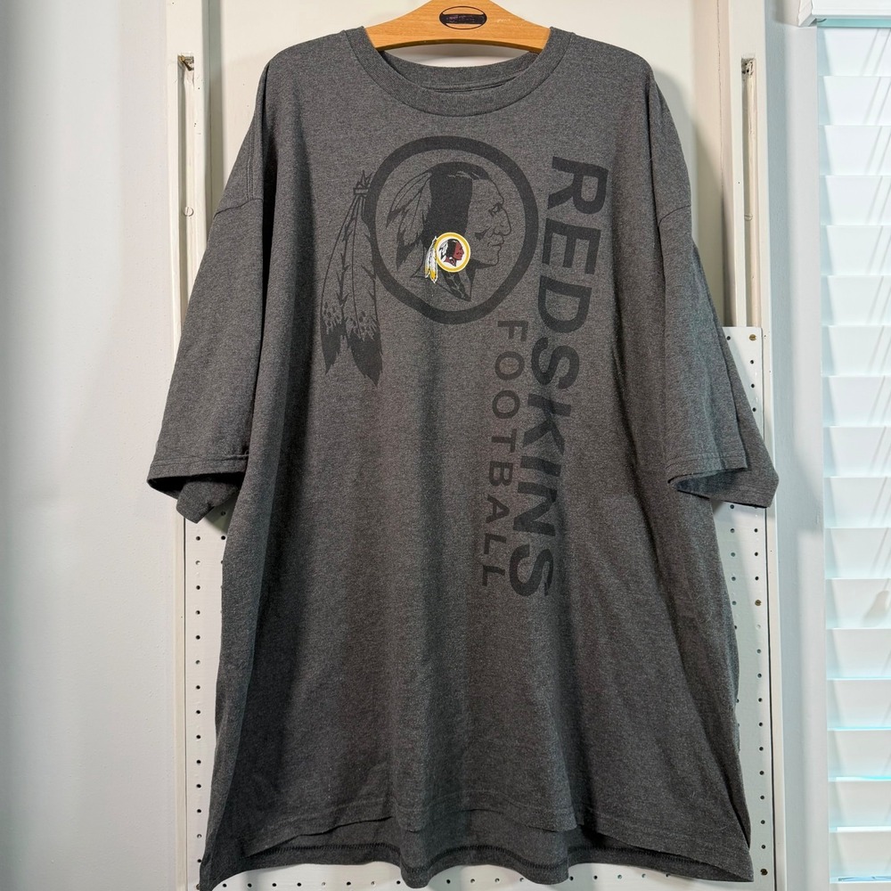 Washington Redskins NFL T-Shirt Men's Gray Logo Graphic Football Sports - 3XL